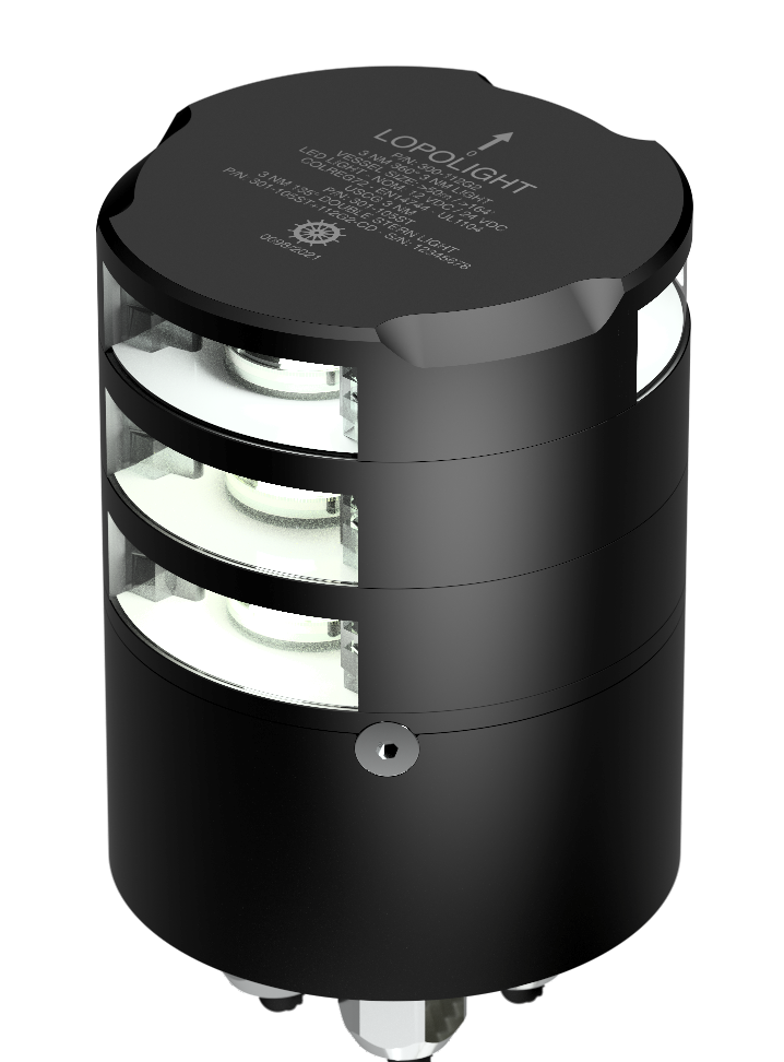 3nm dbl Stern+3nm 360° white, black anodized